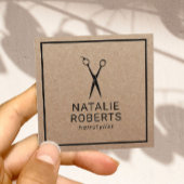 美容師美しいサロンミニマル素朴リストクラフト スクエア名刺