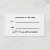 美容師美しいサロンモダンアポイントメント 予約カード (裏面)