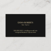 美容師美しいサロンモダン金ゴールド 名刺 (裏面)