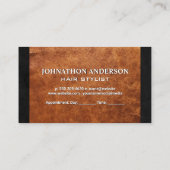 美容師美しいサロンロゴ | ブラウンレザー 予約カード (裏面)