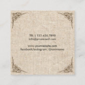 美容師美しいサロンヴィンテージシザー&ダマスク スクエア名刺 (裏面)