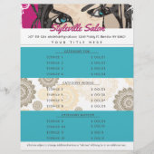 美容師美しいサロン化粧アーティスト価格表 レターヘッド (正面)