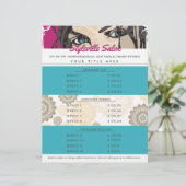 美容師美しいサロン化粧アーティスト価格表 レターヘッド (スタンド正面)