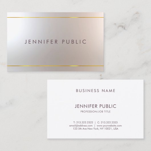 美容師美しいサロン洗練された金ゴールドグラム 名刺 (正面/裏面)