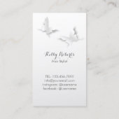 美容師美しいサロン蝶と花 名刺 (裏面)