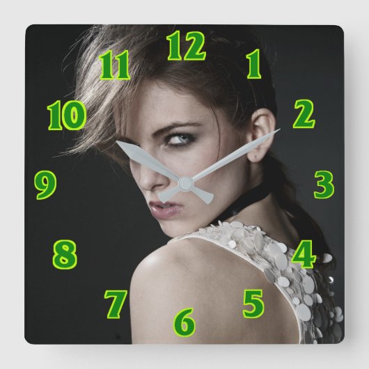 美容師美しいサロン角壁時計 スクエア壁時計 (正面)