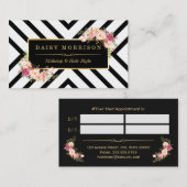 美容師美しいサロン金ゴールドフローラアポイントメント 予約カード (正面/裏面)