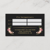 美容師美しいサロン金ゴールドフローラアポイントメント 予約カード (裏面)