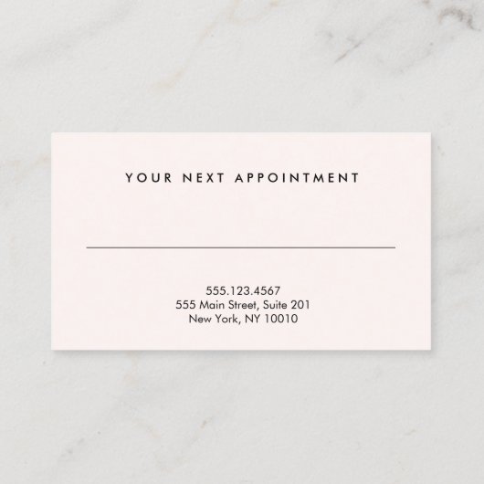 美容師美しいスタイリストエレガントアポイントメント 予約カード (裏面)