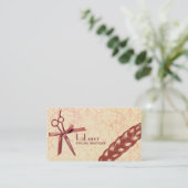 美容師美しいダマスクヴィンテージ名刺 予約カード (スタンド正面)