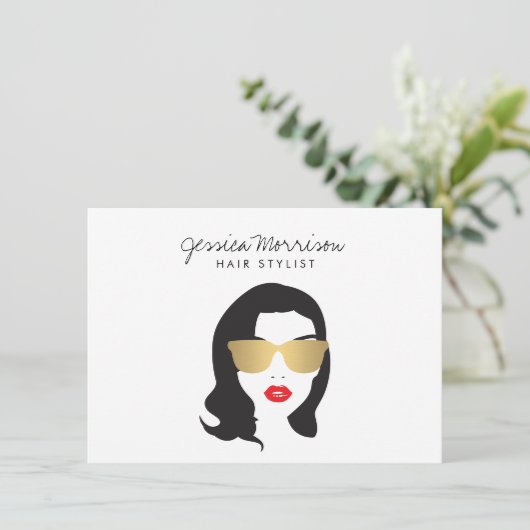 美容師美しい女の子のギフト証明書 (スタンド正面)