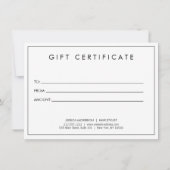 美容師美しい女の子のギフト証明書 (裏面)