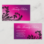 美容師美しい葉スピンクパープルグリッター 名刺 (正面/裏面)