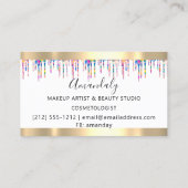 美容師美容師の自筆筆画ドリップスハサミ 名刺 (裏面)