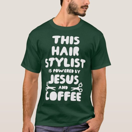 美容師美容師イエスゴッドバイブル Tシャツ (正面)