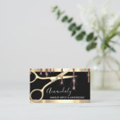 美容師美容師ゴールデンシザーズブラック 名刺 (スタンド正面)