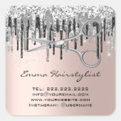 美容師美容師シザーズドリップグリッター スクエアシール (正面)