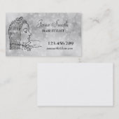 美容師美容師スタイリッシュ銀 名刺 (正面/裏面)