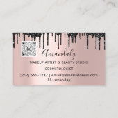 美容師美容師バラはさみ乾燥QR 名刺 (裏面)