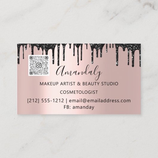 美容師美容師バラはさみ乾燥QR 名刺 (裏面)