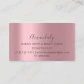 美容師美容師バラピンクハサミ 名刺 (裏面)