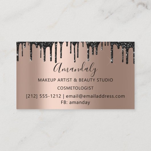 美容師美容師バラ金ゴールドはさみ乾燥 名刺 (裏面)