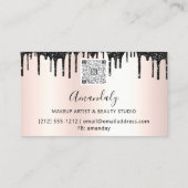 美容師美容師バラ金ゴールドはさみQRCode 名刺 (裏面)