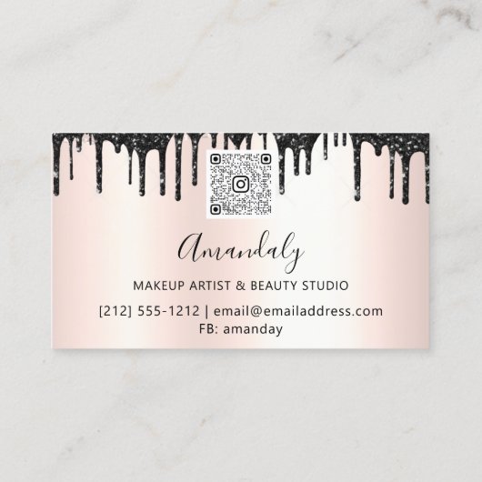 美容師美容師バラ金ゴールドはさみQRCode 名刺 (裏面)