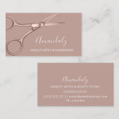 美容師美容師バラ金ゴールド鋏 名刺 (正面/裏面)