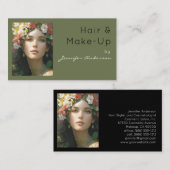 美容師美容師メイクアップヴィンテージ女性 名刺 (正面/裏面)