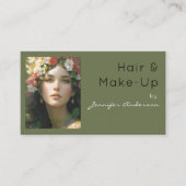 美容師美容師メイクアップヴィンテージ女性 名刺 (正面)