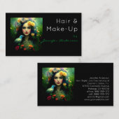 美容師美容師メイクアップヴィンテージ女性 名刺 (正面/裏面)