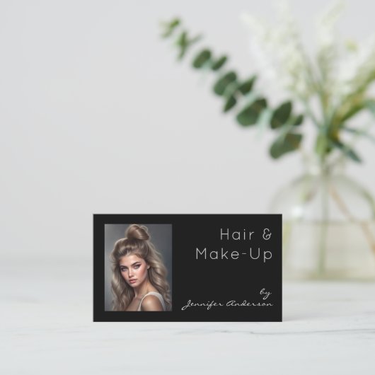 美容師美容師メイクアップ女性写真 名刺 (スタンド正面)