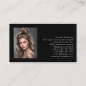 美容師美容師メイクアップ女性写真 名刺 (裏面)