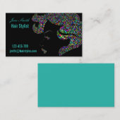 美容師美容師モダンカラフルオン黒 名刺 (正面/裏面)