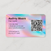 美容師美容師ロゴQRコードサロン 名刺 (正面)