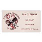 美容師美容師又は美しいサロン名 マグネット名刺 (正面)