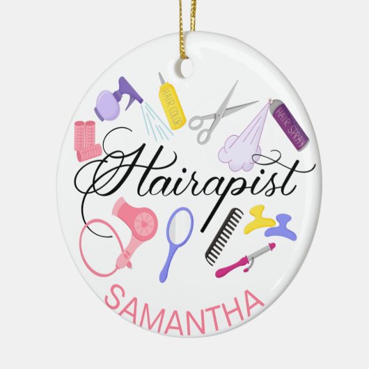 美容師美容師理容師デザイン セラミックオーナメント (左)