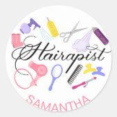 美容師美容師理容師デザイン ラウンドシール (正面)