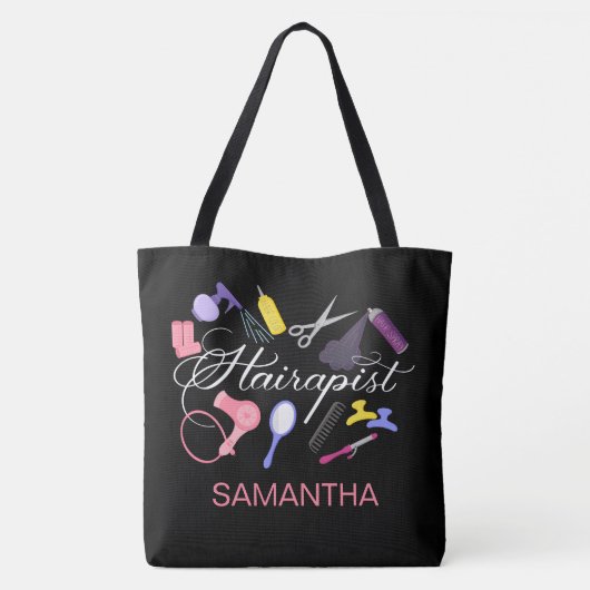 美容師美容師理容師ブラック トートバッグ (裏面)