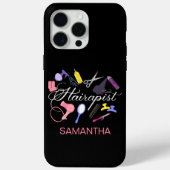 美容師美容師理容師ブラック Case-Mate iPhoneケース (裏面)