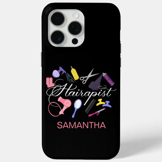 美容師美容師理容師ブラック Case-Mate iPhoneケース (裏面)