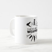 美容師美容師理容師武器おもしろい贈り物 コーヒーマグカップ (正面左)