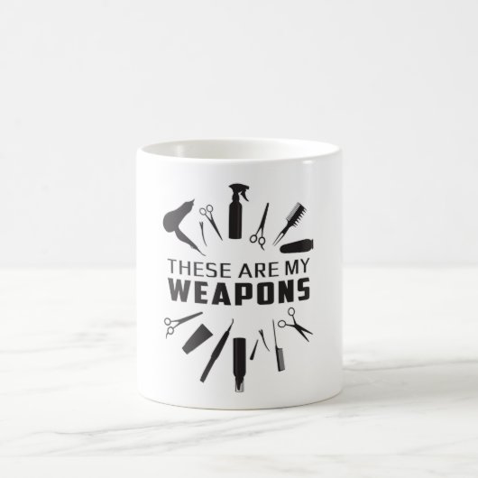 美容師美容師理容師武器おもしろい贈り物 コーヒーマグカップ (中央)