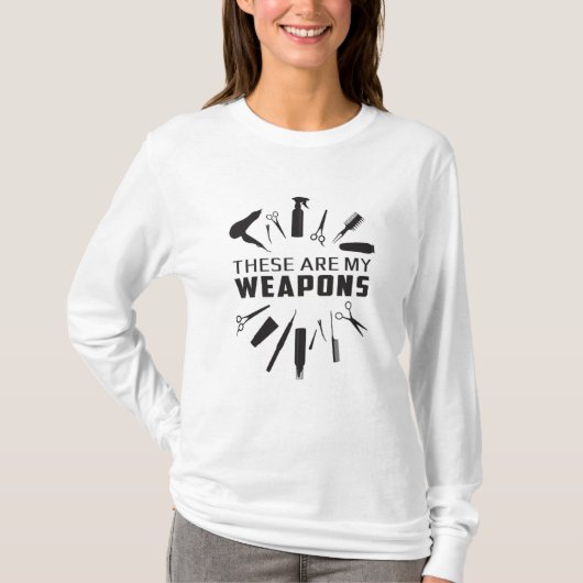 美容師美容師理容師武器おもしろい贈り物 Tシャツ (正面)