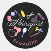 美容師美容師理容師2 ラウンドシール (正面)