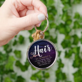 美容師美容師美しいバラ金ゴールドはさみ キーホルダー (手)