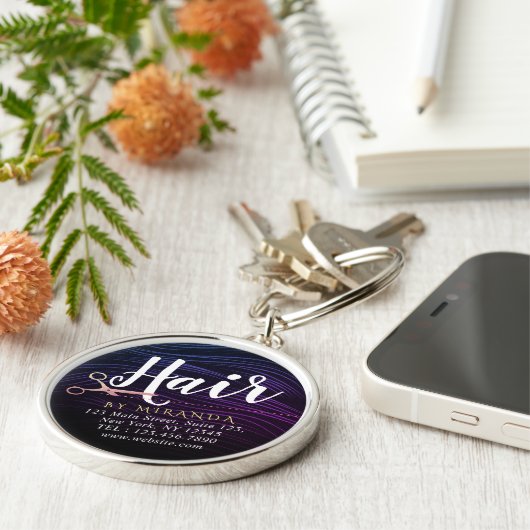 美容師美容師美しいバラ金ゴールドはさみ キーホルダー (側面)