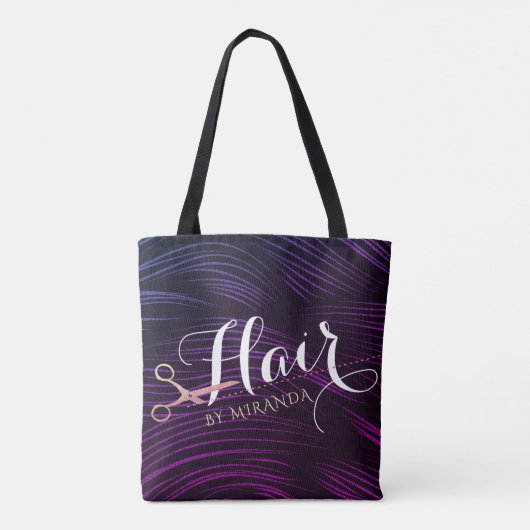 美容師美容師美しいバラ金ゴールドはさみ トートバッグ (裏面)