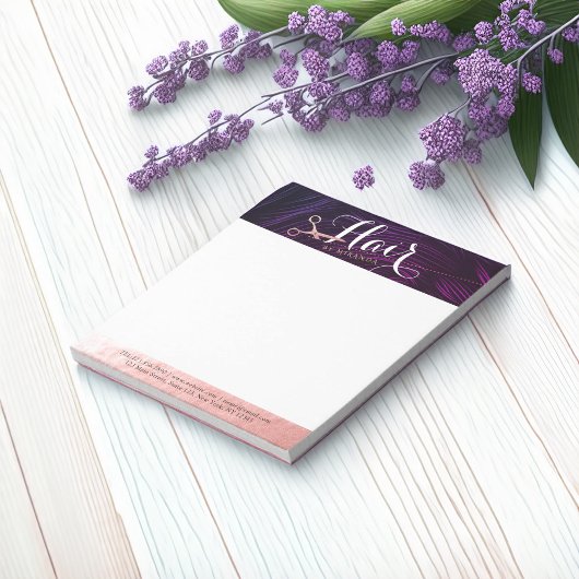 美容師美容師美しいバラ金ゴールドはさみ ノートパッド